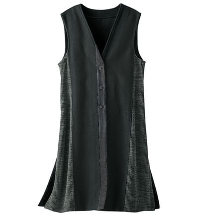 BELLUNA（ベルーナ）の「圧縮ニット素材リブ切替ロングジレ（ジレ）」