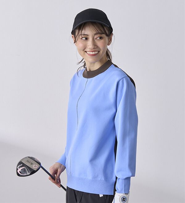 BELLUNA（ベルーナ）の「配色ラインニットプルオーバー（ニット・セーター）」｜詳細画像