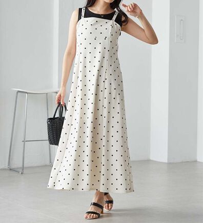 RANAN（ラナン）の「ダブルストラップバックリボンキャミワンピース（その他ワンピース）」