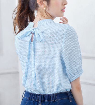 alotta（アロッタ）の「ギンガムチェックパフ袖ブラウス（ブラウス）」