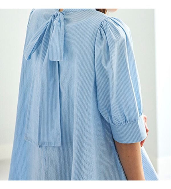 BELLUNA（ベルーナ）の「綿１００％サラポコバックリボンブラウス（ブラウス）」｜詳細画像