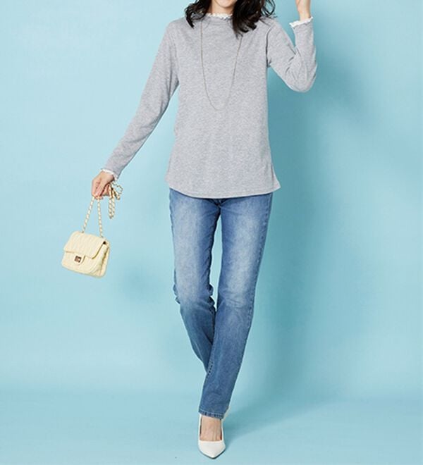 BELLUNA（ベルーナ）の「重ね着風フリル衿プルオーバー（カットソー）」｜詳細画像