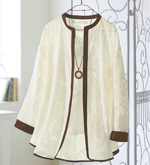 ルフラン（ルフラン）の「シアー素材のブラウスジャケット（シャツ）」｜詳細画像