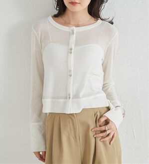 RANAN（ラナン）の「シアーリブカーディガン（その他カーディガン）」｜ホワイト