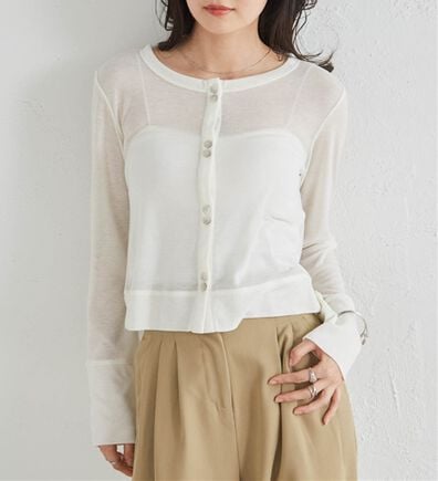 RANAN（ラナン）の「シアーリブカーディガン（その他カーディガン）」