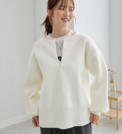 GeeRA（ジーラ）の「ハーフジップニットプルオーバー（ニット・セーター）」