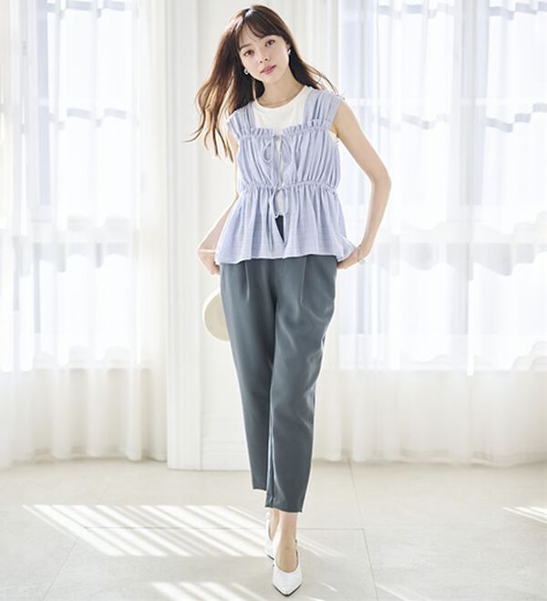 RANAN（ラナン）の「【選べる股下】美脚シルエットタックパンツ（フルレングスパンツ）」｜詳細画像