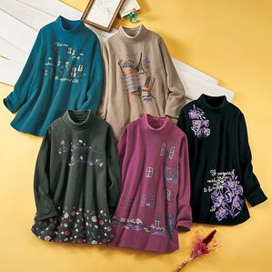 ルフラン（ルフラン）の「首まであったか裏ファープリントプルオーバー（カットソー）」｜詳細画像