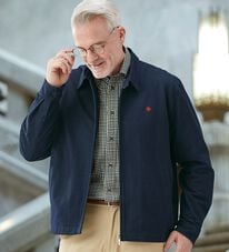 「＜ポロ・ビーシーエス＞着心地快適デニム調スイングトップ（メンズブルゾン）」