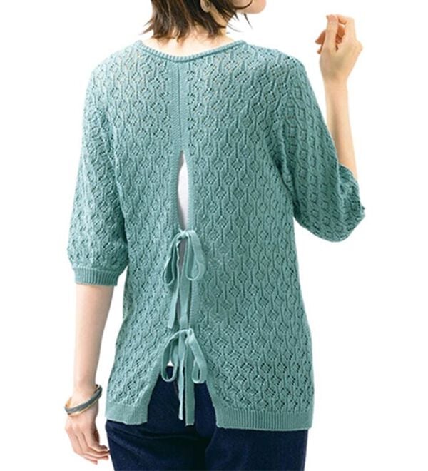 ルフラン（ルフラン）の「【２色組】リボン使いのニットプルオーバー（ニット・セーター）」｜詳細画像