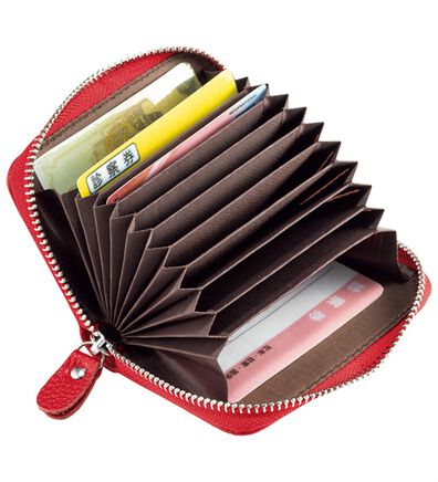 BELLUNA（ベルーナ）の「たくさん入る！牛革ジャバラ式カードケース（財布・パスケース）」