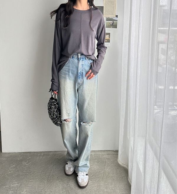 GeeRA（ジーラ）の「着回し自在！スラブシアートップス（カットソー）」｜詳細画像