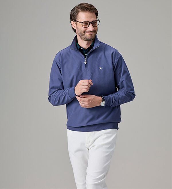 「＜アーノルド　パーマー＞シャツレイヤードカルゼトレーナー（メンズトレーナー）」｜詳細画像