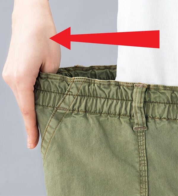 ルフラン（ルフラン）の「配色ステッチ使い柔らかカラーデニムパンツ（フルレングスパンツ）」｜詳細画像