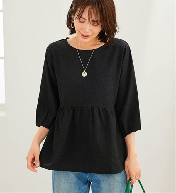 BELLUNA（ベルーナ）の「ジャカード素材ペプラムチュニック（チュニック）」｜詳細画像