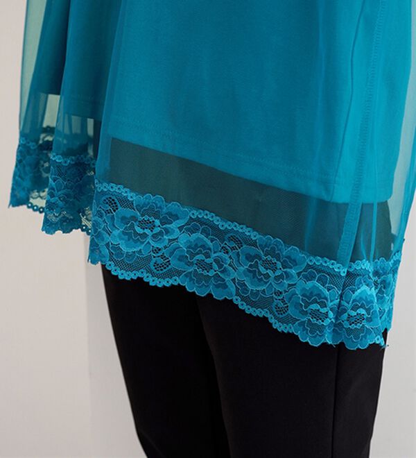 BELLUNA（ベルーナ）の「チュール重ね裾レースデザインプルオーバー（カットソー）」｜詳細画像