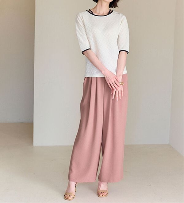 RANAN（ラナン）の「ひんやり！リラックスタックワイドパンツ（ワイドパンツ・ガウチョ）」｜詳細画像