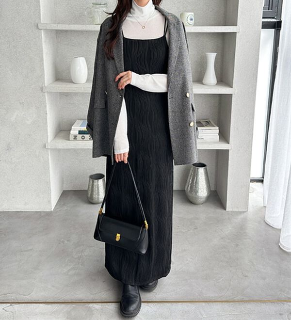 GeeRA（ジーラ）の「ウェーブジャガードキャミワンピース（その他ワンピース）」｜詳細画像