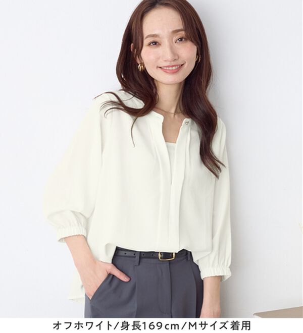 Viola e Viola（ヴィオラ エ ヴィオラ）の「さらさらＥＡＳＹ　２ＷＡＹ衿デザインブラウス（ブラウス）」｜詳細画像