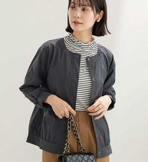 BELLUNA（ベルーナ）の「ビンテージ調ボタンデザインブルゾン（その他ジャケット）」｜チャコール