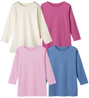 「【４色組】毎日活躍　綿１００％大人のお出かけＴシャツ（Tシャツ）」｜パステルセット