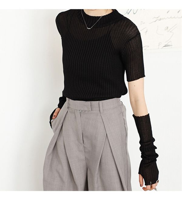 GeeRA（ジーラ）の「アームウォーマー付リブニット（ニット・セーター）」｜詳細画像