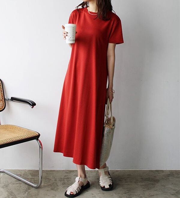 GeeRA（ジーラ）の「【接触冷感】フレアーシルエットロングワンピース（ロングワンピース）」｜詳細画像