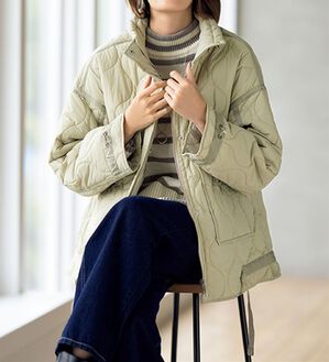 ルフラン（ルフラン）の「ライン使い中わたキルトジャケット＜カエリナ＞（ブルゾン）」｜ベージュ