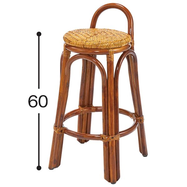 「高さが選べる取っ手付籐スツール（椅子・チェア・スツール）」｜詳細画像