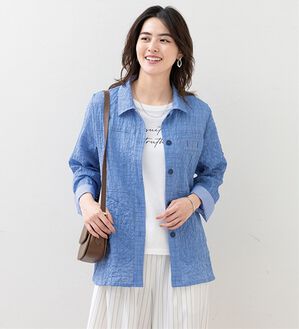 ルフラン（ルフラン）の「さらっと・涼　カラー刺しゅうジャケット（その他ジャケット）」｜ブルー