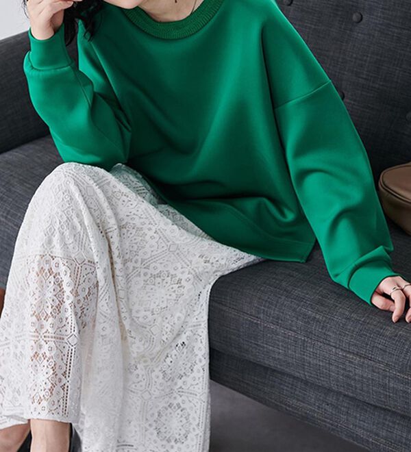 RANAN（ラナン）の「＜ＨＳ＞編立衿ポイントきれいめスウェット（カットソー）」｜詳細画像