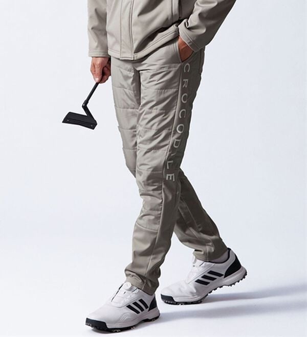 「＜クロコダイル＞アクティブヒート防風ストレッチパンツ（メンズフルレングスパンツ）」｜グレージュ