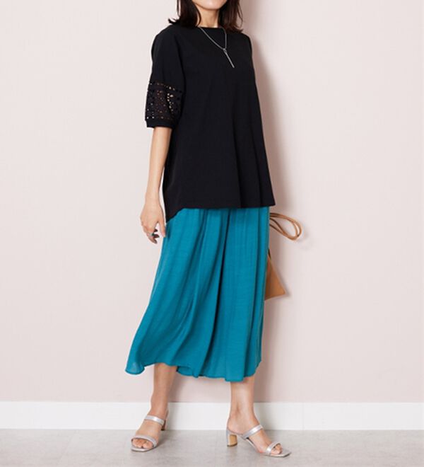 BELLUNA（ベルーナ）の「袖レース切替デザインプルオーバー（カットソー）」｜詳細画像