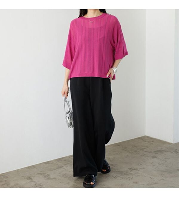 GeeRA（ジーラ）の「ジャカードストライプシアーニット（ニット・セーター）」｜詳細画像