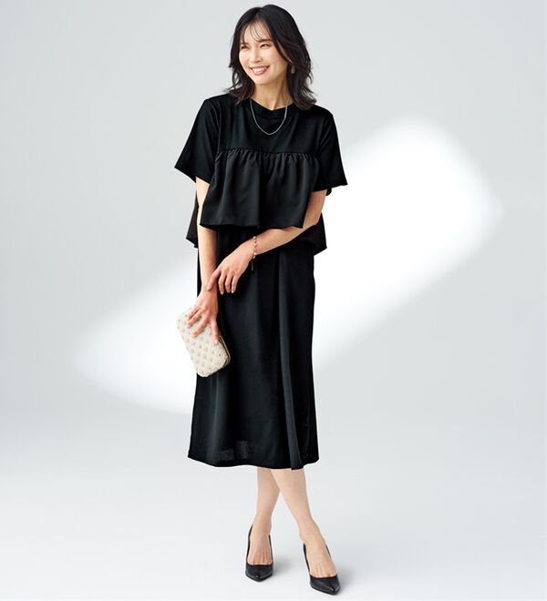 BELLUNA（ベルーナ）の「胸元フリルデザインワンピース（その他ワンピース）」｜詳細画像