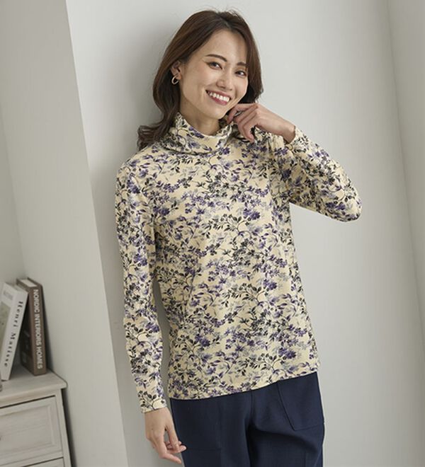 BELLUNA（ベルーナ）の「テンセル（ＴＭ）繊維・コットンプリントプルオーバー（カットソー）」｜詳細画像