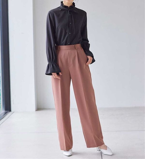 RANAN（ラナン）の「【選べる２丈】機能付！美脚シルエットセンタープレスワイドパンツ（フルレングスパンツ）」｜詳細画像