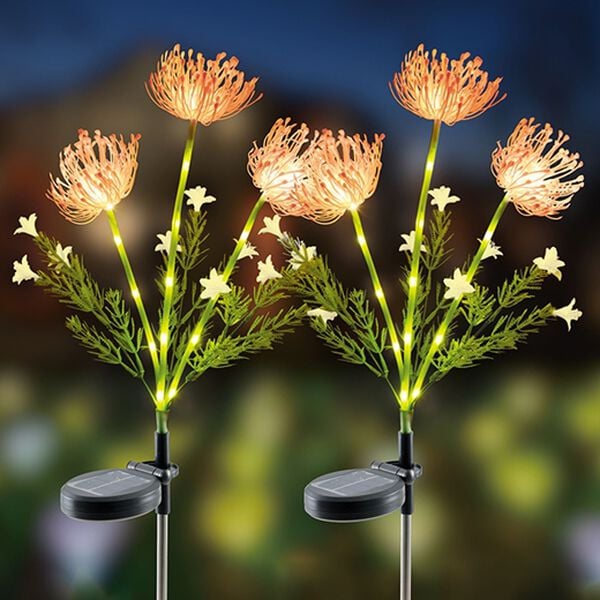 「ソーラーライト華やぎフラワー２本組（ガーデニング・園芸用品）」｜詳細画像