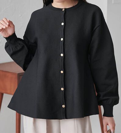 RANAN（ラナン）の「ペプラムチュニックカーデ（ニットカーディガン）」