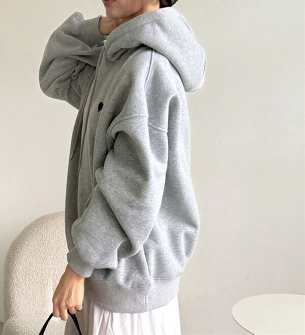 GeeRA（ジーラ）の「ハート刺繍裏起毛スウェットパーカー（パーカー）」｜詳細画像