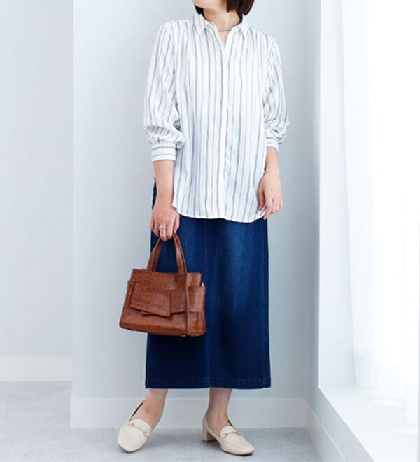 BELLUNA（ベルーナ）の「エアリーツイル素材シャツチュニック（シャツ）」｜詳細画像