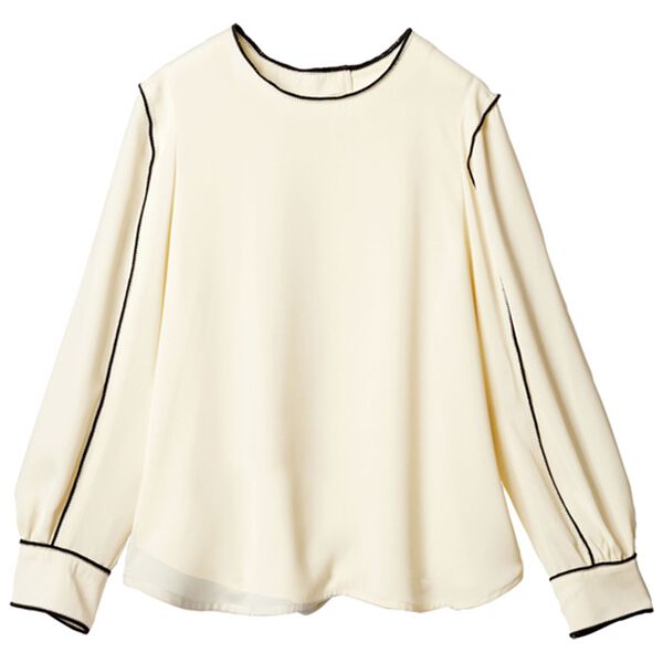 RANAN（ラナン）の「配色ステッチブラウス（ブラウス）」｜オフホワイト