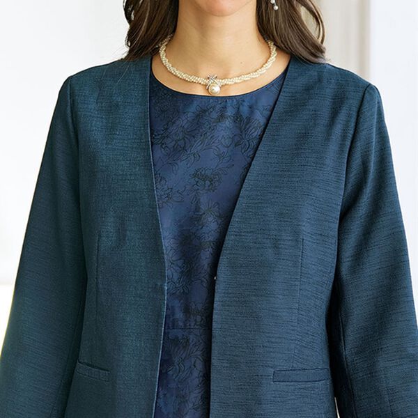 BELLUNA（ベルーナ）の「花柄オパールプリントワンピースアンサンブル（ワンピースセットスーツ）」｜詳細画像