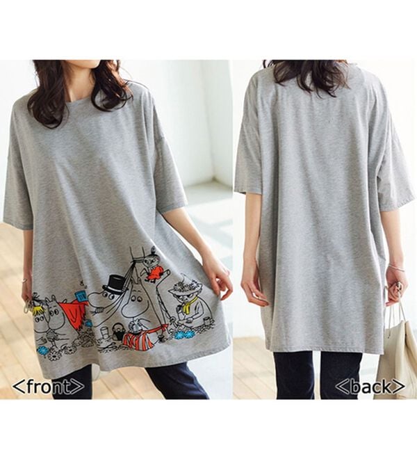 BELLUNA（ベルーナ）の「ムーミンプリントビックＴシャツ（Tシャツ）」｜詳細画像