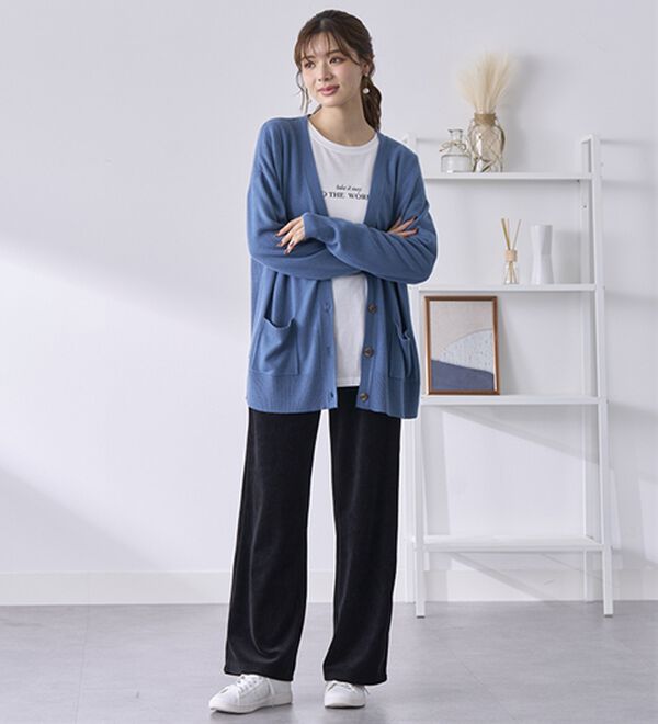 BELLUNA（ベルーナ）の「綺麗見えベロアワイドパンツ（フルレングスパンツ）」｜詳細画像