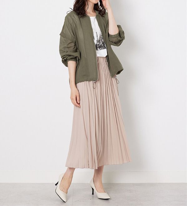 BELLUNA（ベルーナ）の「麻調素材リブ使いシアーブルゾンジャケット（ブルゾン）」｜詳細画像