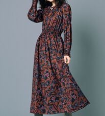 RANAN（ラナン）の「シャーリングデザインロングワンピース（ロングワンピース）」