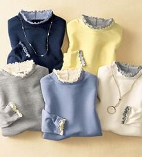 BELLUNA（ベルーナ）の「重ね着風フリル衿プルオーバー（カットソー）」