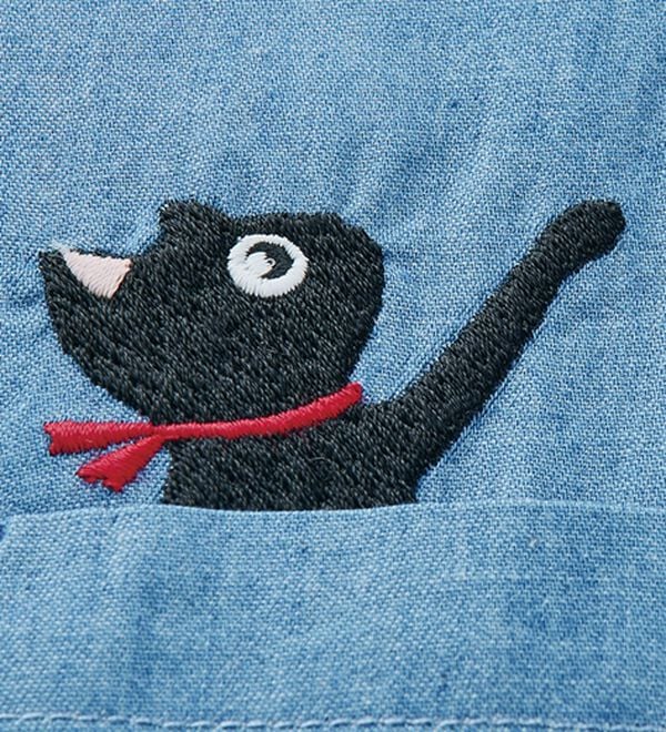 ルフラン（ルフラン）の「【２色組】ねこちゃんデニムシャツ（シャツ）」｜詳細画像