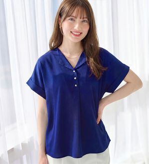 alotta（アロッタ）の「衿デザイン大人上品とろみブラウス（ブラウス）」｜詳細画像